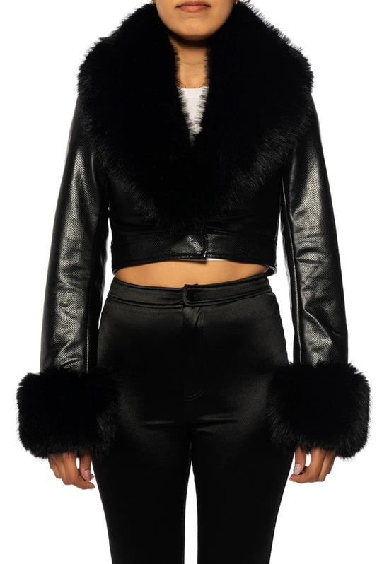 New-Gisele-Blk Faux Fur Cropped Jacket